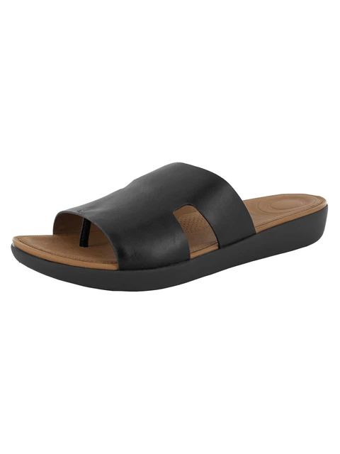 Fitflop Womens H-Bar Leather Slide Sandal Shoes