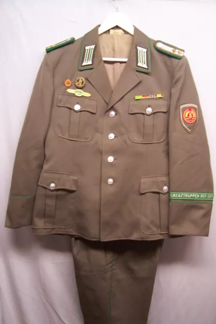 NVA Dienstuniform Oberfähnrich Grenztruppen (Jacke + Hose) / aus Nachlass