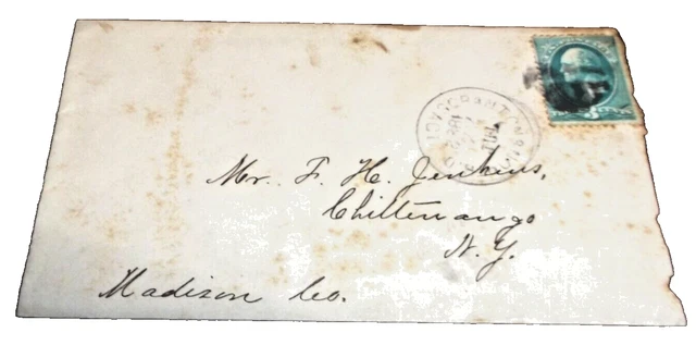 July 1882 Lackawanna Dl&W Scranton & Northumberland Rpo Handled Envelope
