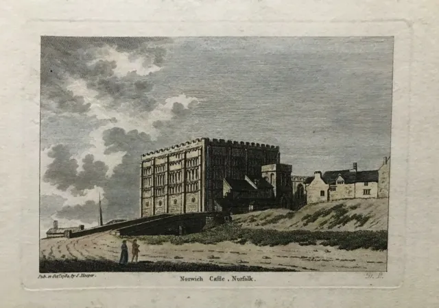 1784 Antique Print: Norwich Castle, Norfolk after Grose