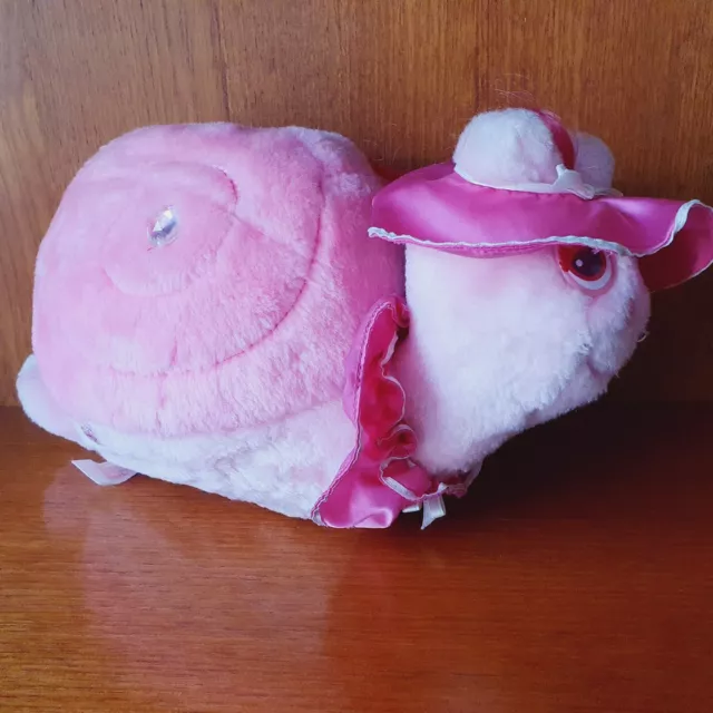 Keypers Fancy Plush Soft Toy Snail Large 12" Long Pink Pearl Tonka Vintage 1985