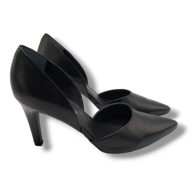 Franco Sarto Arrow Leather Pointed Toe d'Orsay Pump Womens 10 Black