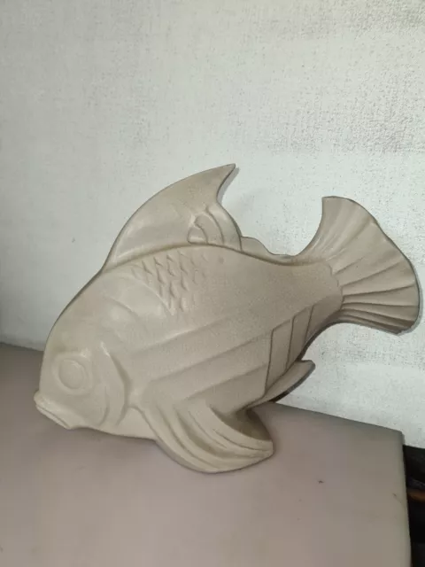 poisson en céramique craquelée Art déco vers 1930