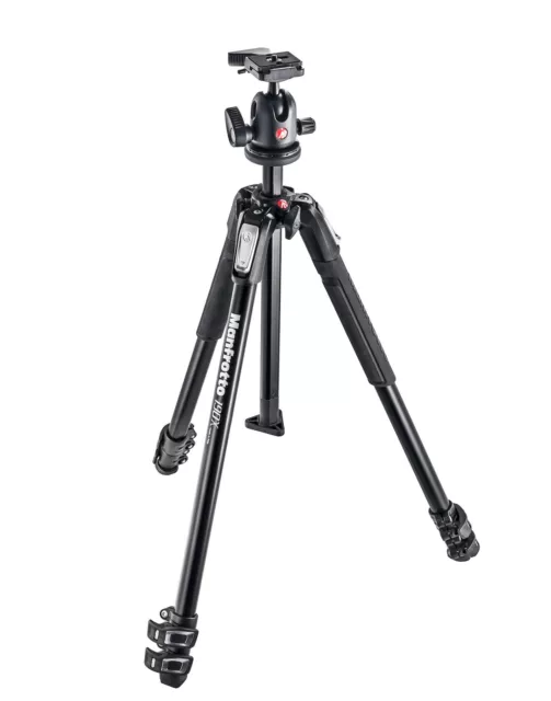 Manfrotto Treppiedi MK190X3-3W1 - Cavalletto 190X Noir + Tête MH804-3W