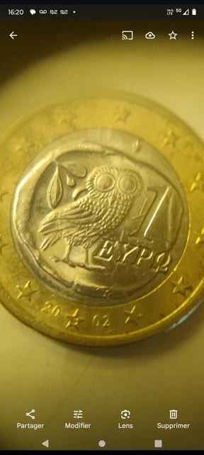 PIÈCE DE 2 euros grecque 2002 avec le S dans l'étoile (Rare) EUR 50,00