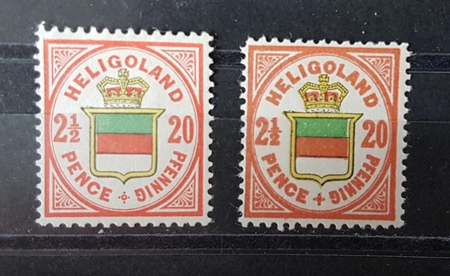 AD Helgoland: MiNr. 18 g + h ungebraucht, geprüft Richter /  signiert
