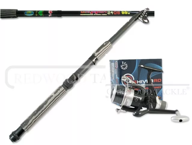 NEW Telescopic 8ft Carbon Fishing Spin Rod+Vigor Reel Combo+Line