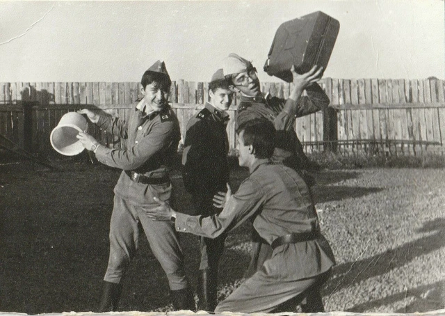 Soldiers fun men guys unusual weird strange odd snapshot gay int vintage photo