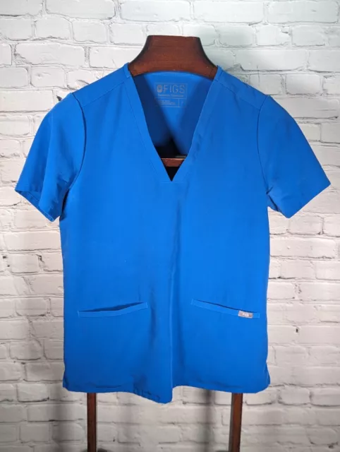 Figs Scrub Top Technical Collection Size Medium Royal Blue pockets nurse