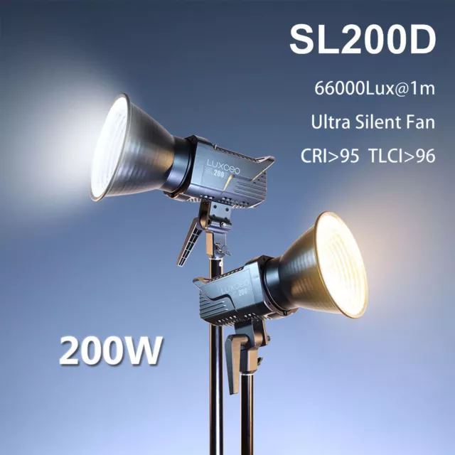 LUXCEO SL200D 200W Bi Color Bright LED Daylight Photography Studio Video Light