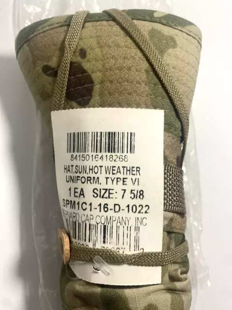Army Hat Multicam Size 7 5/8 Sun Hot Weather Type VI OCP Boonie New With Tag