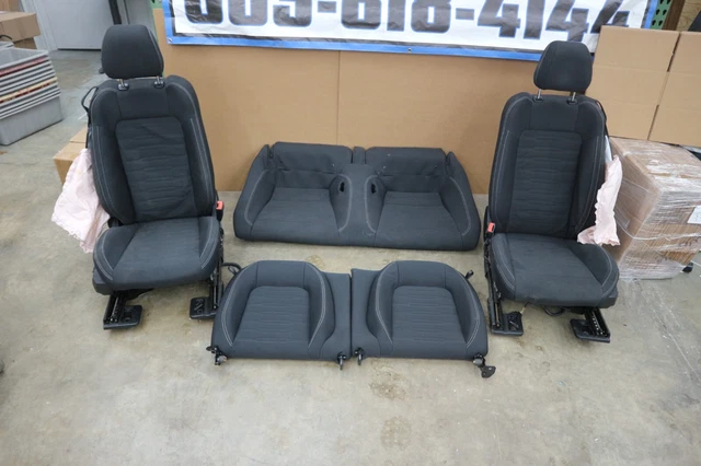 2015-2021 Ford Mustang GT LH & RH power Black Cloth Seat Set OEM