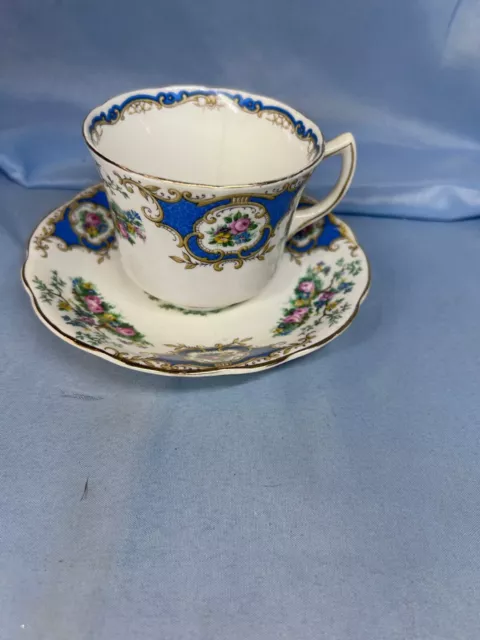 Foley White Bone China Floral Broadway Glossy Finish Cup & Tea Saucer Set