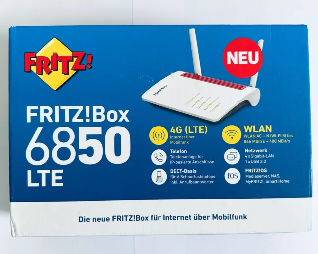 AVM Fritz!Box 6850 LTE Router 150 Mbit/S WLAN 4xGigabit-LAN USB 3.0 White