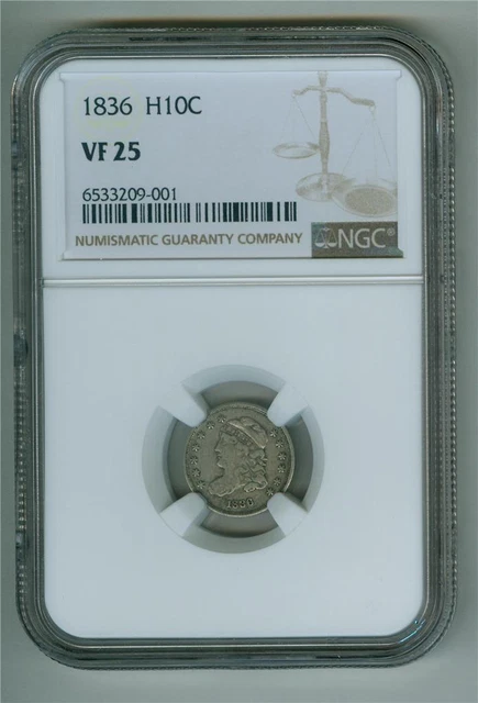 U.s. 1836 Capped Bust Half Dime Ngc Vf-25