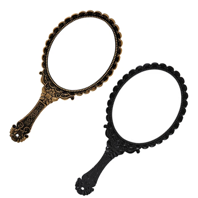 2 Pcs Taschenspiegel Schminkspiegel Mini-Kosmetikspiegel Handspiegel Antiquität