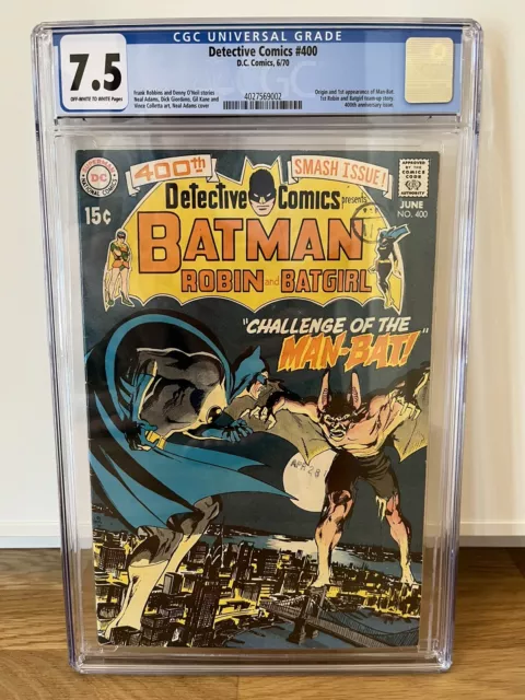 Detective Comics 400 - CGC 7.5 OW/W DC Silver Age Key 1st Man-Bat