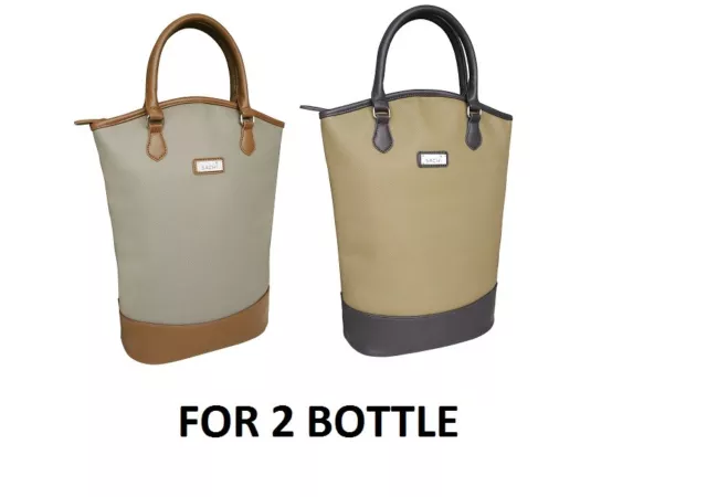 Sachi BYO Wine For 2 Bottle Insulated Cooler Bag Tote Carrier Purse Handbag 3