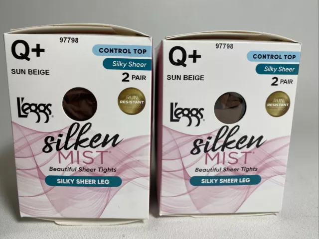 Lot of 5 L'eggs Women's Silken Mist Control Top Sheer Toe Run Resist Ultra  Sheer Leg Panty Hose, Coffee, Q Pack of 5