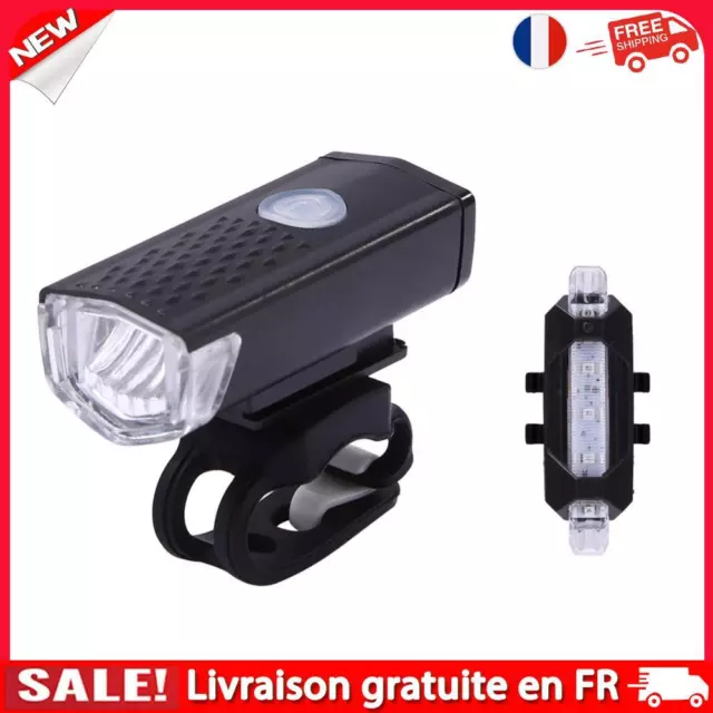 2pcs Bike Front Headlight+Rear Taillight Set LED Cycling Flashlight for Bicycle