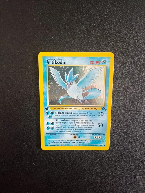 Carte Pokémon Artikodin Holographique - Extension Fossile - 2/62 - 1ère édition Wizards