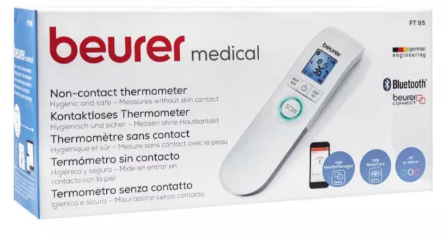 Beurer FT95 Non-Contact LED Digital Thermometer with Bluetooth Connect Kids /NEW