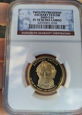 2009 S $1 Zachary Taylor Presidential Dollar NGC PF70 Ultra Cameo Top Pop Proof