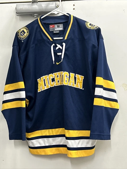 Vintage Nike Michigan Wolverines Hockey Center Swoosh Jersey Size Medium