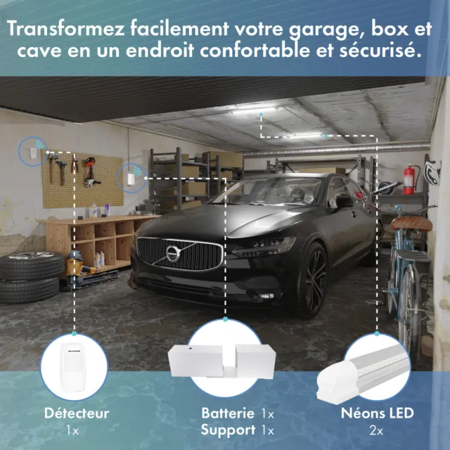 Kit éclairage sans fil sur batterie pour Garage Box Cave sans électricité 3