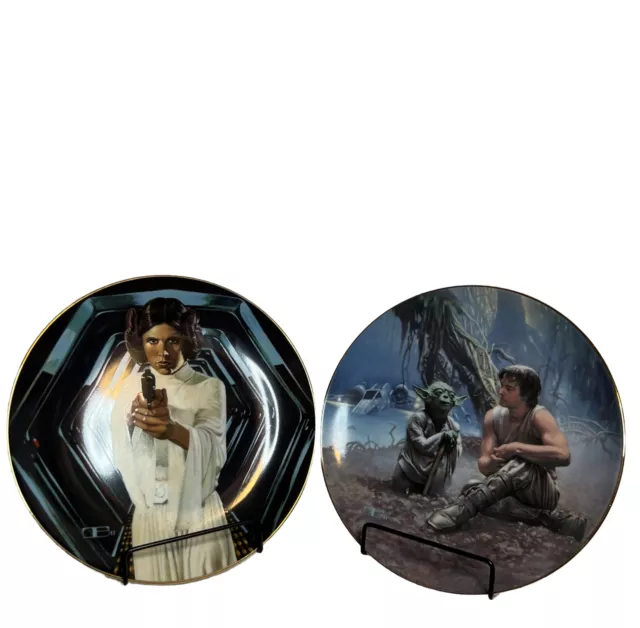 Star Wars "Luke And Yoda" And “Princess Leia” Collectors Plates