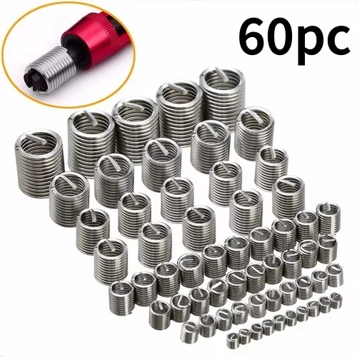 60X Stainless Steel Thread Repair Insert Nuts Fitting Kit Durable M3 M4 M5 M6 M8