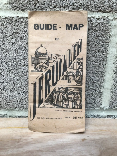 GUIDE MAP OF Jerusalem (Boulos Afif) 1940’s £19.99 - PicClick UK