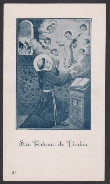 santino antico de San Antonio de Padua image pieuse holy card estampa