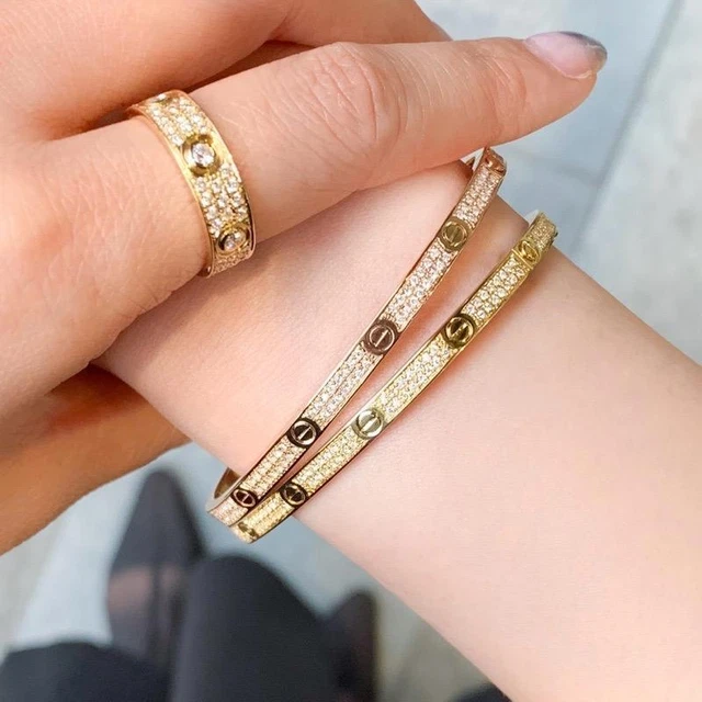 Cartier Love Breath 16 Sm Yg Diamond Bracelet _86302