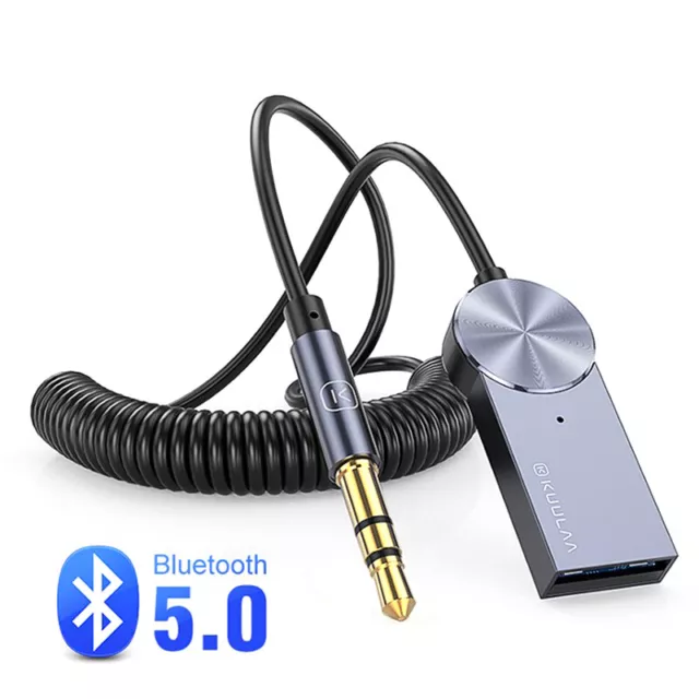 Aux Bluetooth Adapter Dongle Cable For Car 3.5mm Jack Aux Bluetooth 5.0 Rece#km