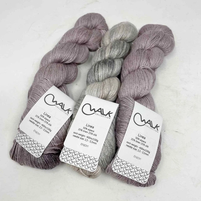Juego de 3 hilos de mezcla de seda de alpaca de lino colección