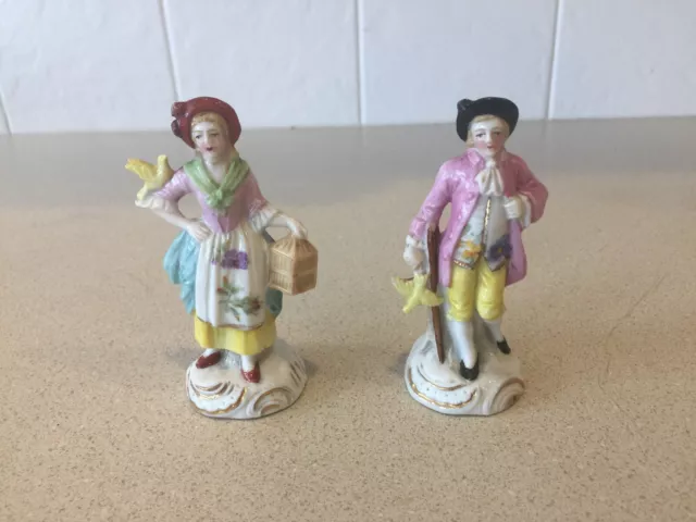 Antique Wittenburg  German Porcelain Couple  Meissen Style