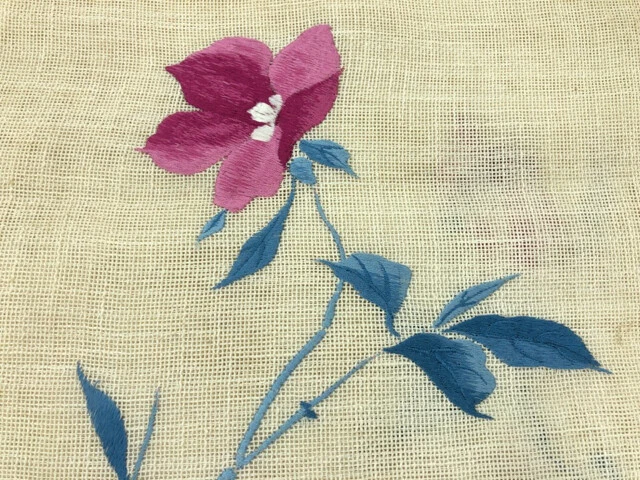6483582: Japanese Kimono / Antique Summer Nagoya Obi / Embroidery / Flower