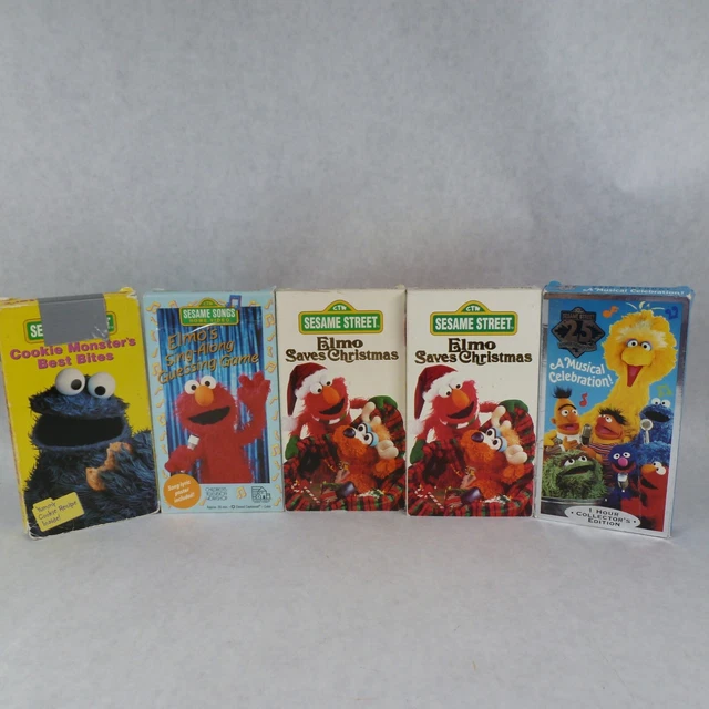 SESAME STREET - VHS - Lot Of 5 - Cookie Monster - Elmo - Christmas