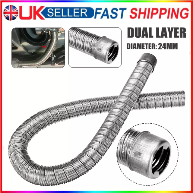 120cm 24mm Dual-layer Car Heater Exhaust Pipe Air Diesel Heater Exhaust  Hose Tube Line Stainless Steel For Webasto Eberspacher - AliExpress