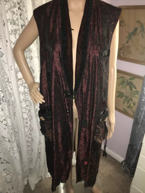 Glory Velvet Accented Artsy Kimono, Artist Signed OS