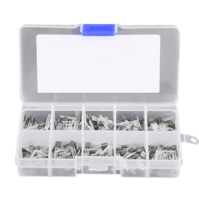 200Pcs 10Values TO-92 NPN PNP Transistor Assortment Kit BC337 BC327 2N2222  E1T8