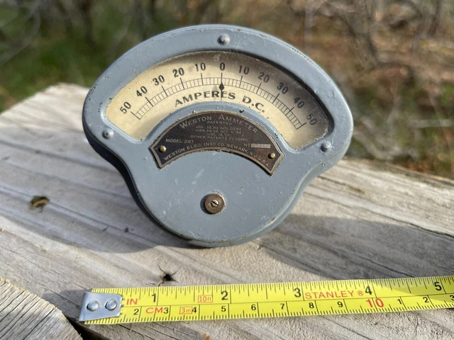 Antique Weston Electrical Instrument  Ammeter Model 267  Steam Punk