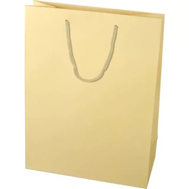 12 PZ Busta shopper in carta plastificata opaca AVORIO 10X6.5X12 cm 1A38