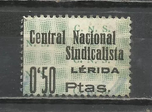 Q511C-Sello Local España Guerra Civil Falange Española Lerida Cns 1939 Central