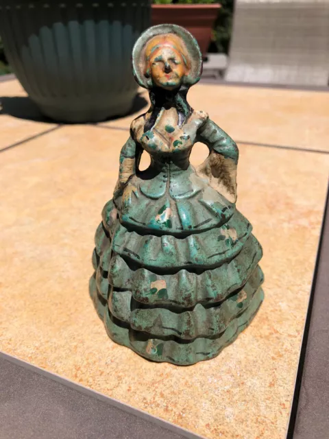 Antique Cast Iron Victorian Lady Miniature Door Stop