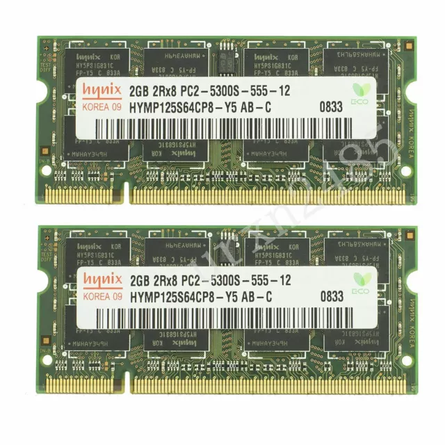 4GB 2x 2GB /512MB DDR2 667MHz PC2-5300S 200Pin SODIMM Laptop Memory RAM Hynix BT