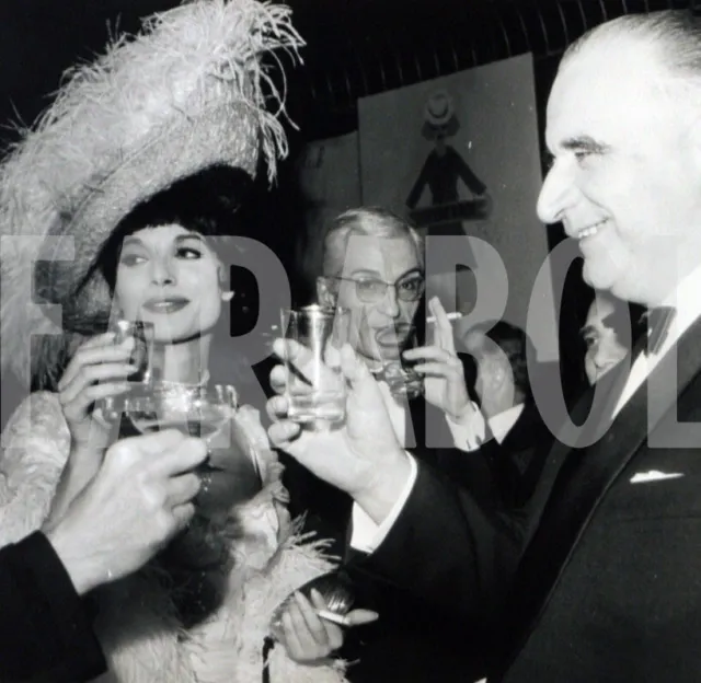 Photo de presse vintage Cinéma Georges Pompidou Ed Elsa Martinelli, 1965 tirage
