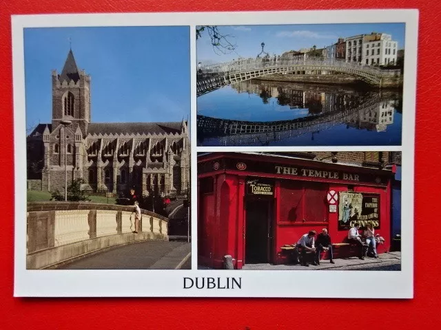 Postcard Dublin Multi View Halpenny Bridge Christ Church Cathedral