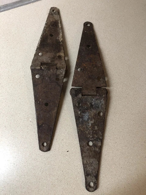 Vintage Rustic Hinges Pair Barn Find Door Shed Gate Strap Hinges 2 Total 12” 2